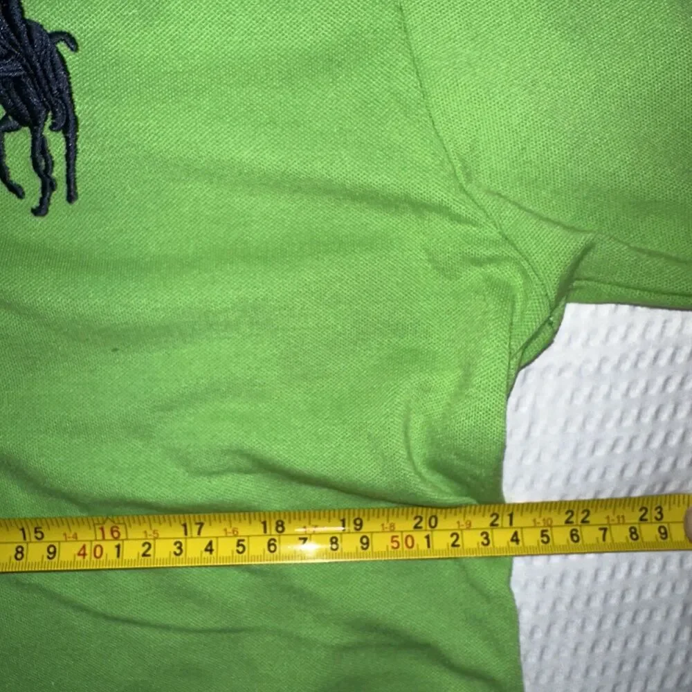 Polo Ralph Lauren Polo Shirt Mens XL Green Big Pony Custom Fit #3 Y2K